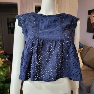 ZARA TRAFALUC - Crop tops Navy